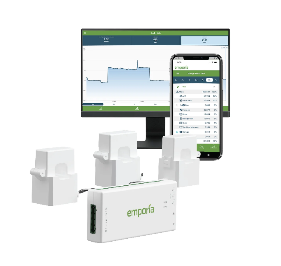 Emporia Vue Gen3 3-phase monitor, base kit with three 200 A sensors