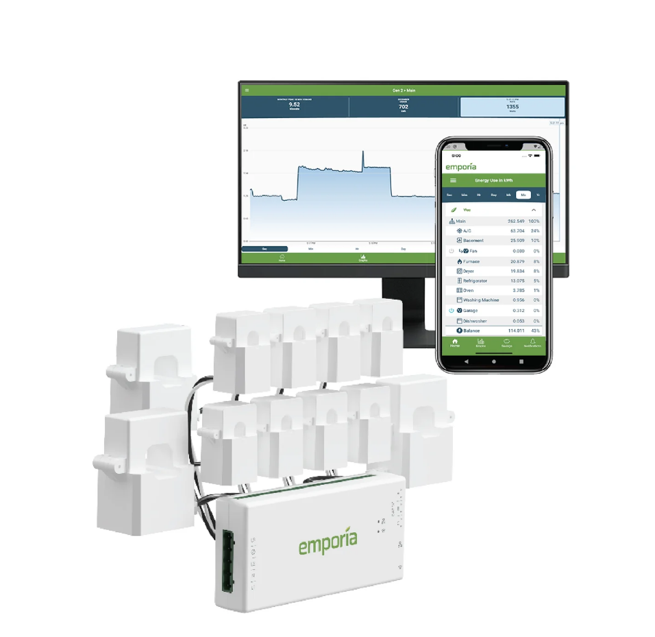 Emporia Vue Gen3 — 3-Phase Energy Monitor + 8 Circuit Sensors