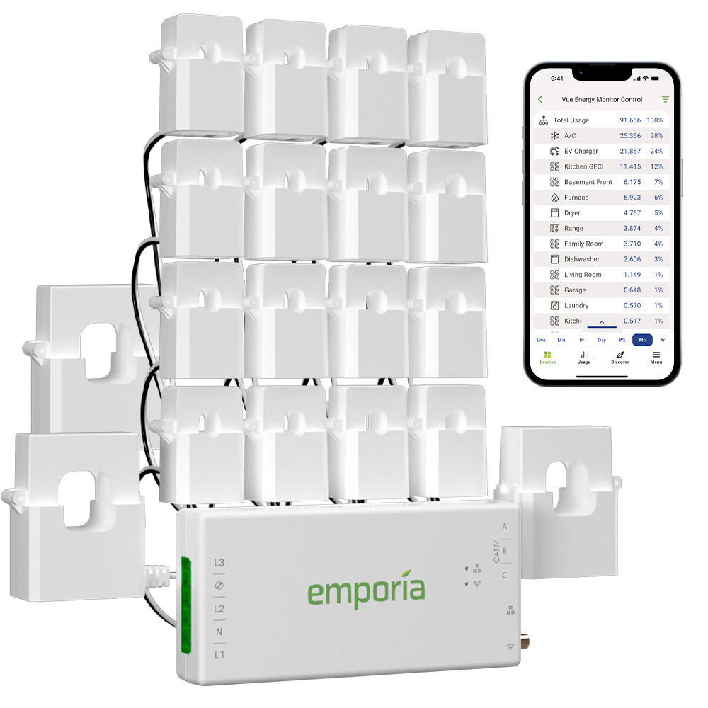 Emporia Vue Gen3 3-phase kit with 16 circuit sensors