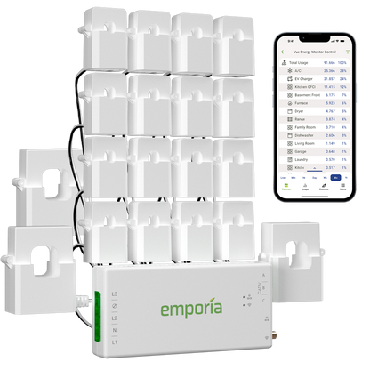 Emporia Vue Gen3 3-phase kit with 16 circuit sensors